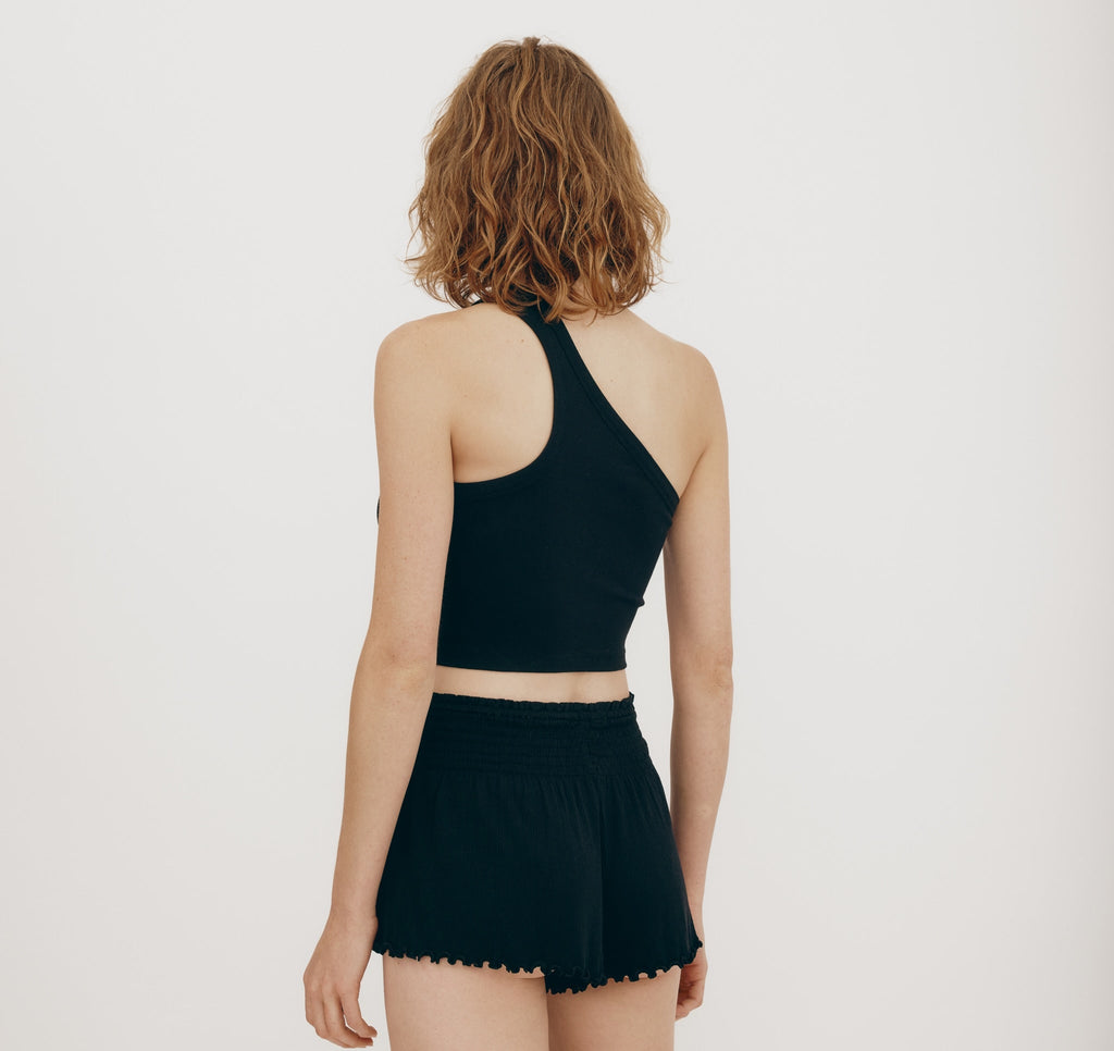 Core Rib One Shoulder Crop Top