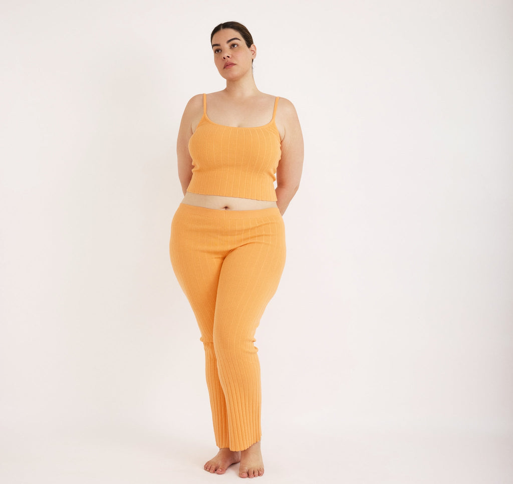Soft Knit Rib Flare Pants