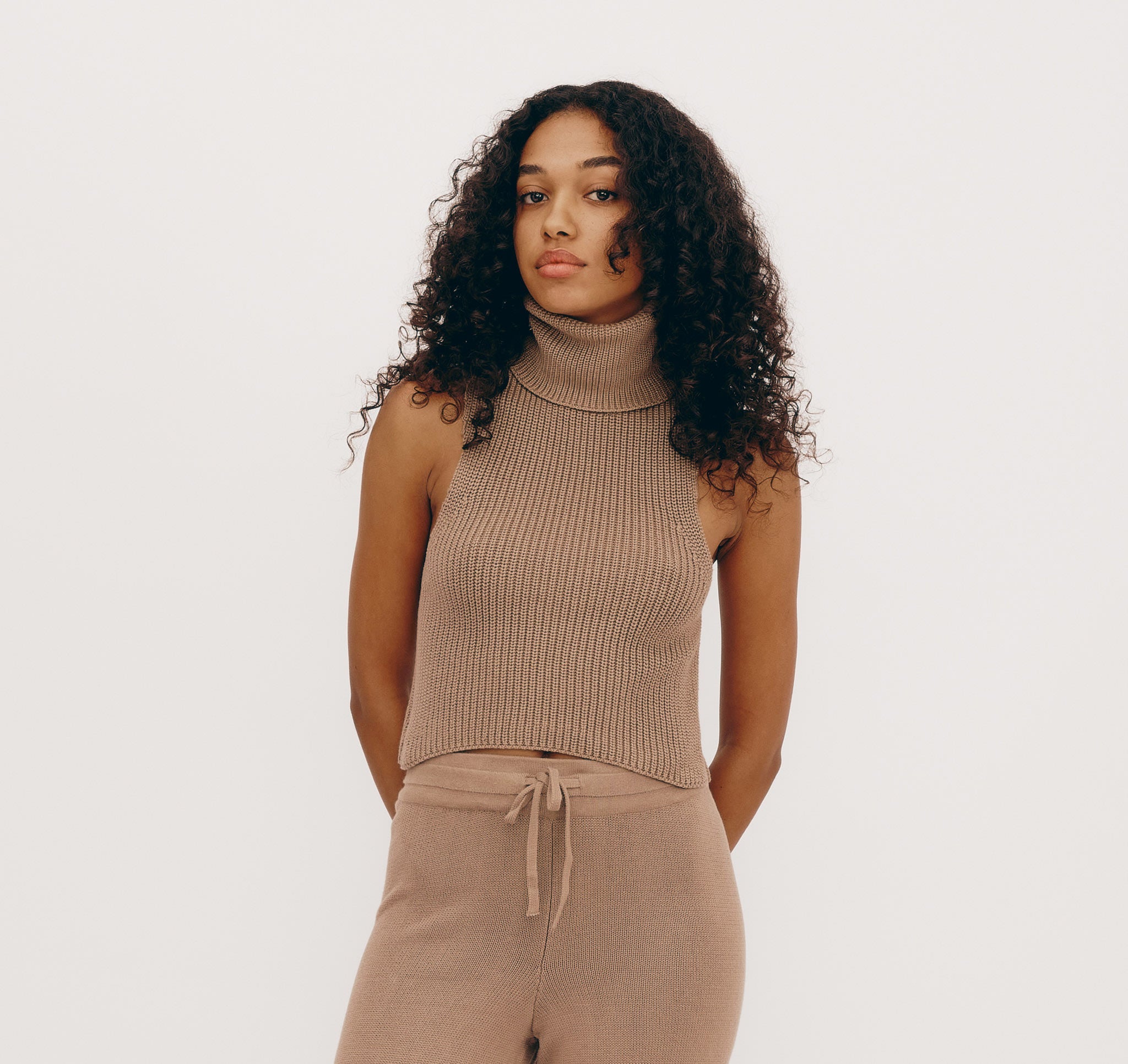 True Knit Sleeveless Turtleneck