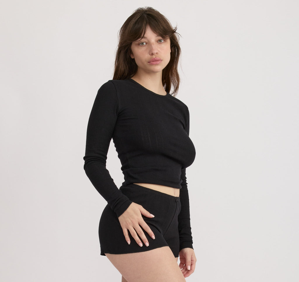 Pointelle Long Sleeve Tee