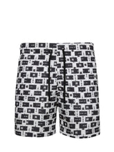 Amiri Interweave Swim Shorts in White/Black