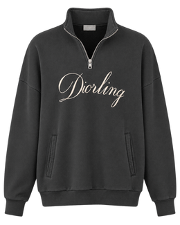 Dior Diorling Sweatshirt With Zip On The Collar In Gray