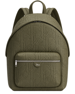 Dior Rider Zipped Backpack Khaki Dior Gravity Grained Leather