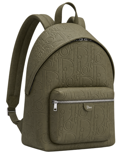 Dior Rider Zipped Backpack Khaki Dior Gravity Grained Leather