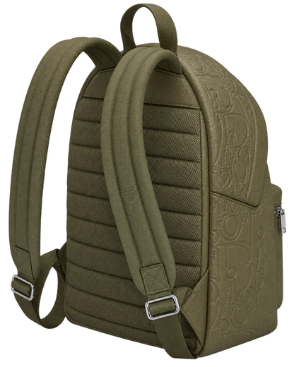 Dior Rider Zipped Backpack Khaki Dior Gravity Grained Leather