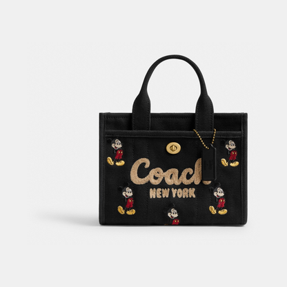 Disney X Coach Cargo Tote Bag 20 With Mickey Mouse In Regenerative Cotton Canvas