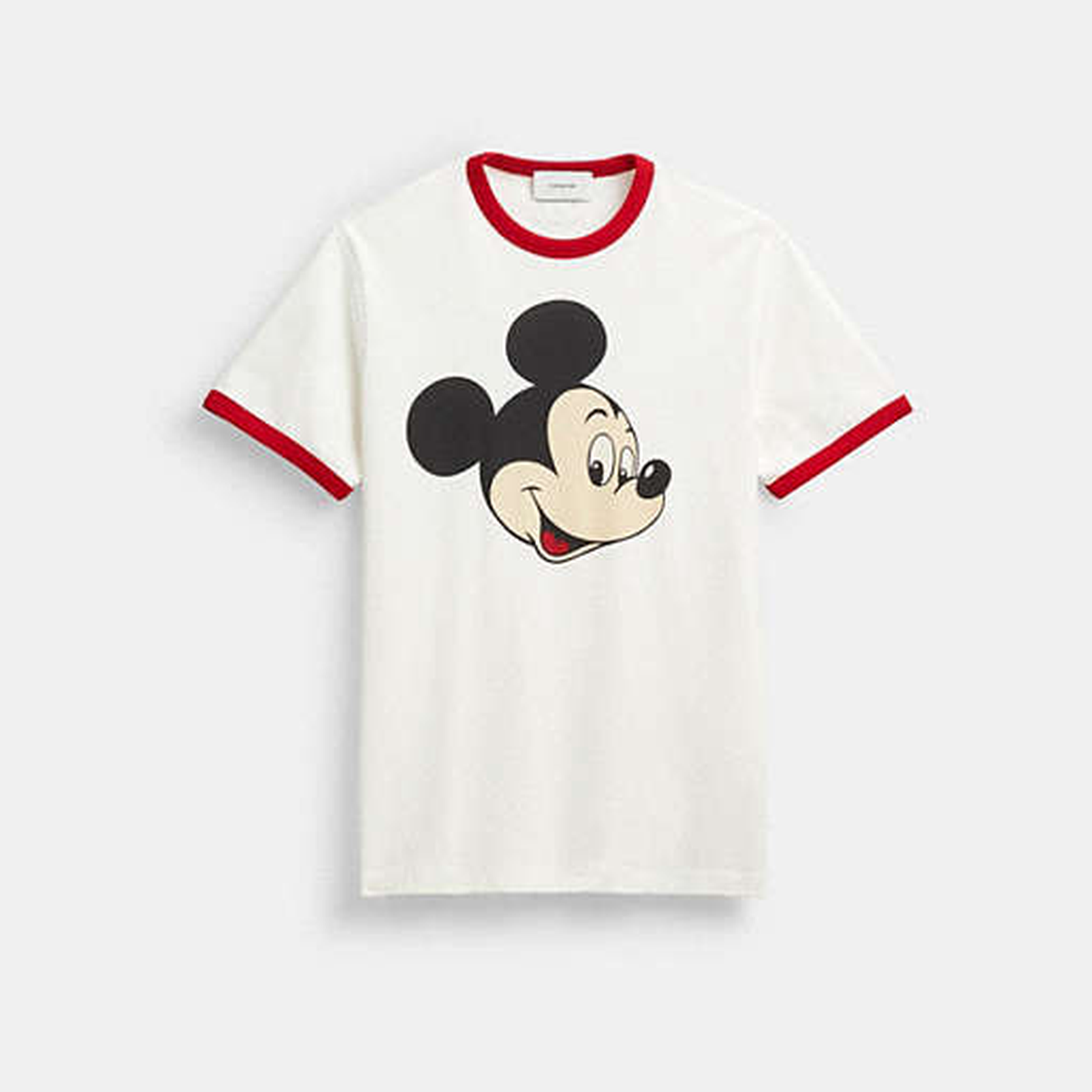 Disney X Coach Mickey Graphic Ringer T-Shirt In Organic Cotton