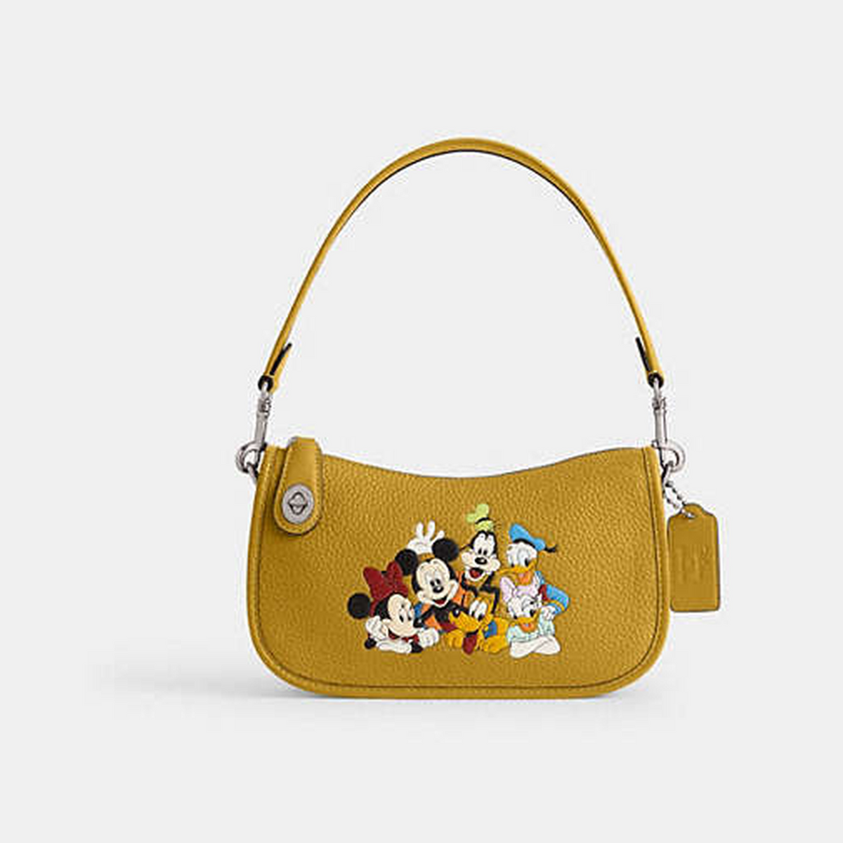 Disney X Coach Swinger Bag In Regenerative Leather With Mickey Mouse And Friends