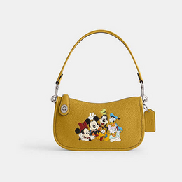 Disney X Coach Swinger Bag In Regenerative Leather With Mickey Mouse And Friends