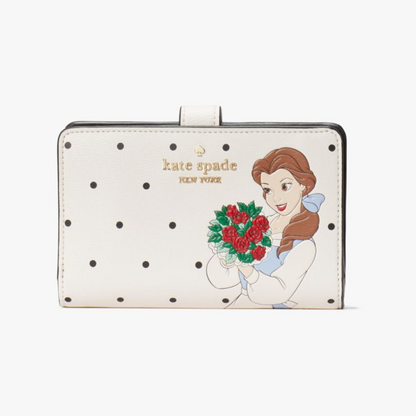 Disney X Kate Spade New York Beauty And The Beast Medium Compact Bifold Wallet
