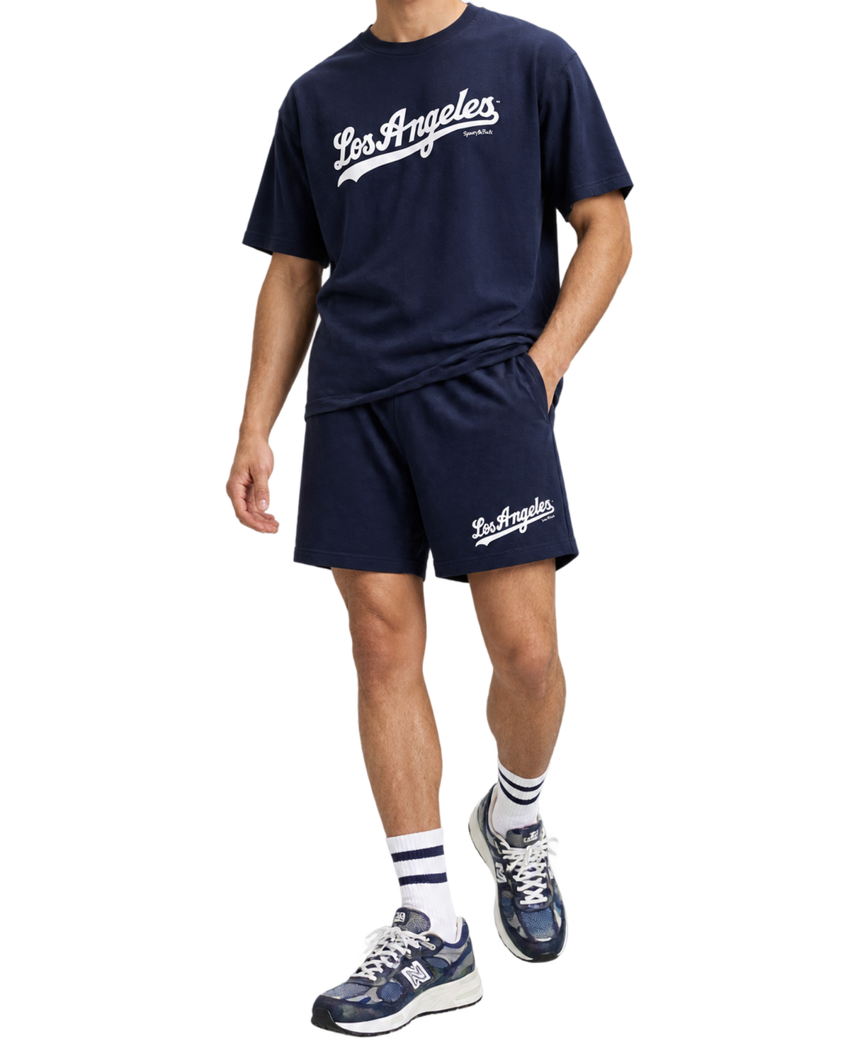 Dodgers Gym Short - Navy/White