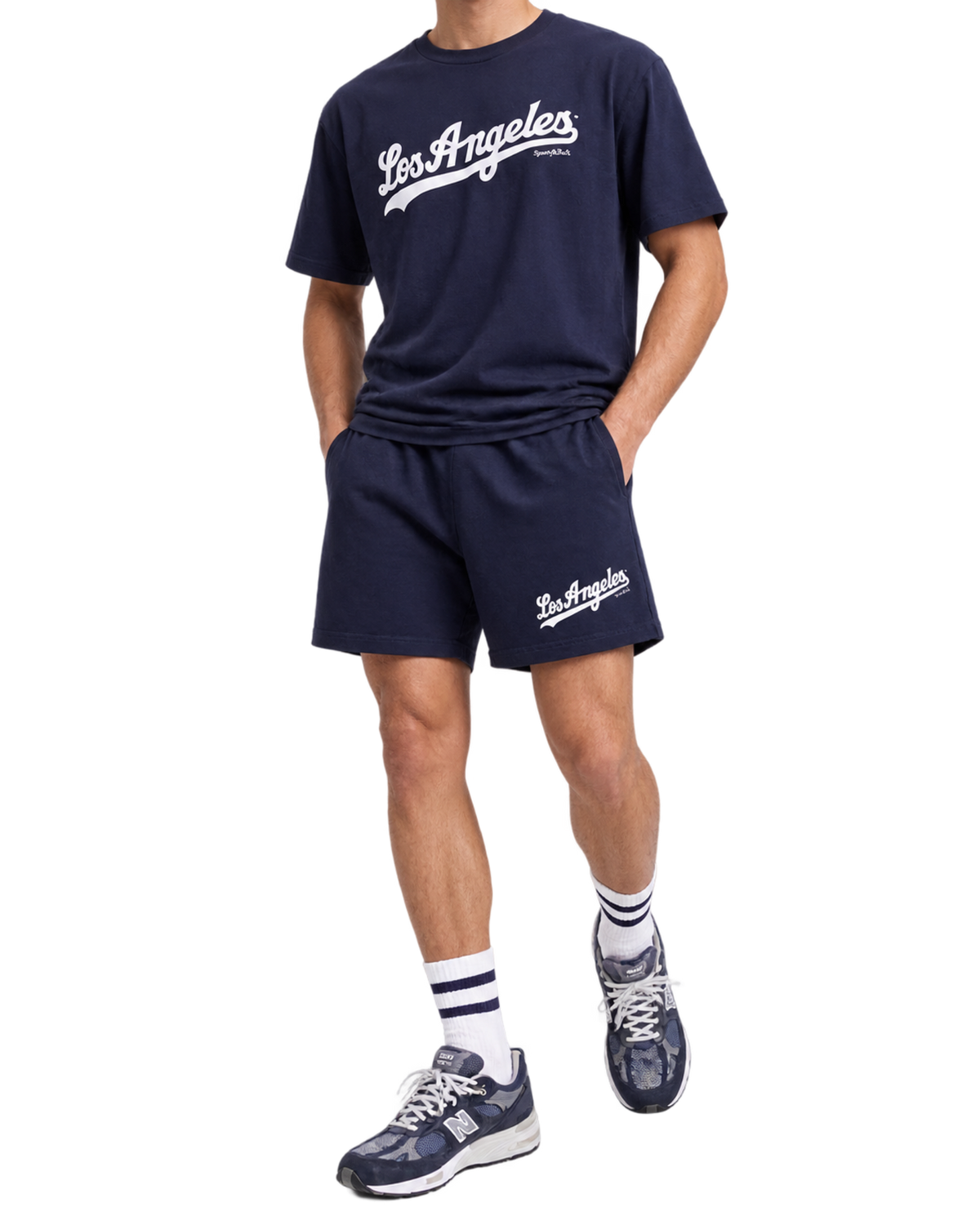 Dodgers Gym Short - Navy/White