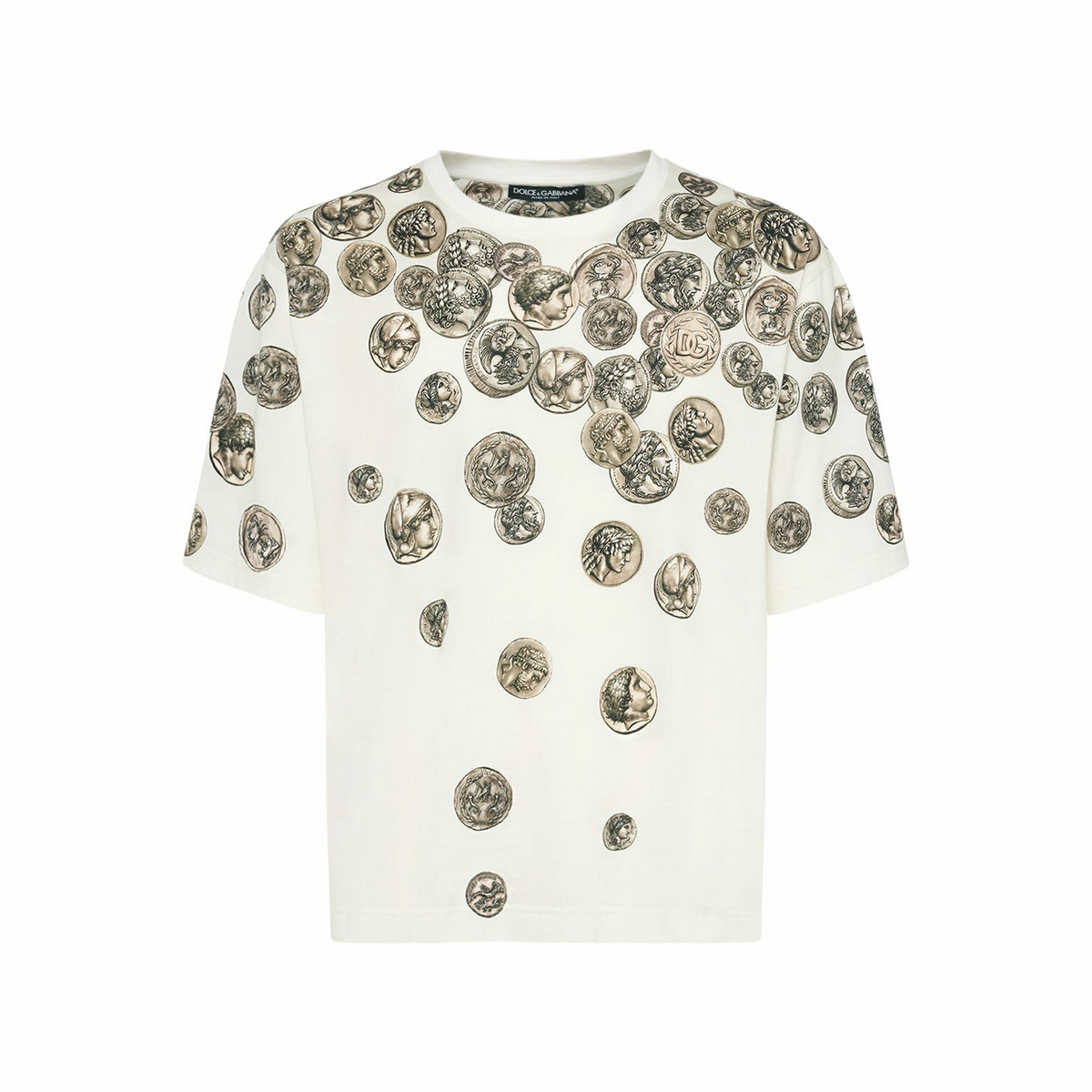 DOLCE & GABBANA - Ancient Coins Printed Cotton T-shirt