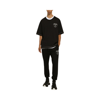 Dolce & Gabbana Black Logo-Print Cotton T-Shirt