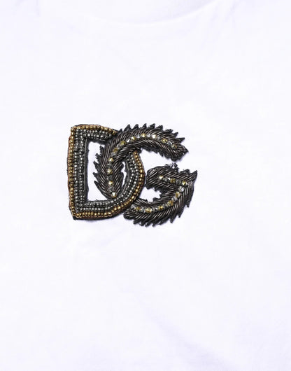 Dolce & Gabbana DG Embellished Cotton T-Shirt