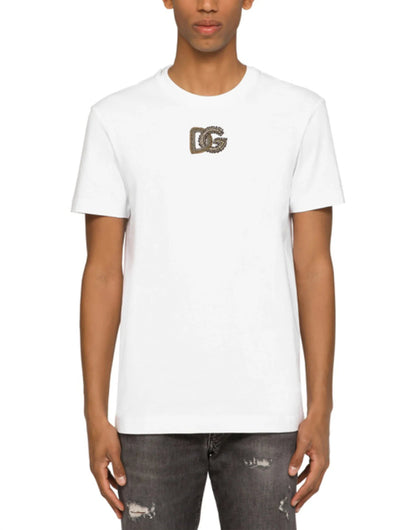 Dolce & Gabbana DG Embellished Cotton T-Shirt