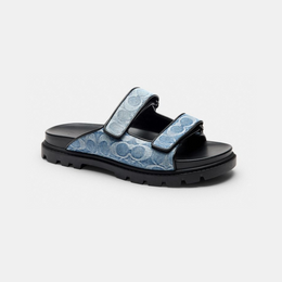 Double Banded Sandal In Signature Denim