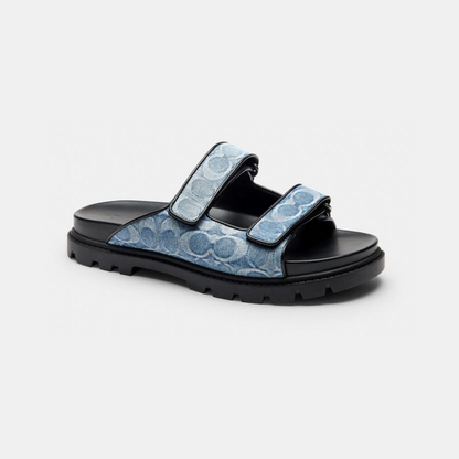 Double Banded Sandal In Signature Denim