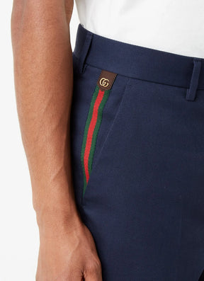 Gucci Women's Slim-Fit Cropped Trousers with Stripe Detail