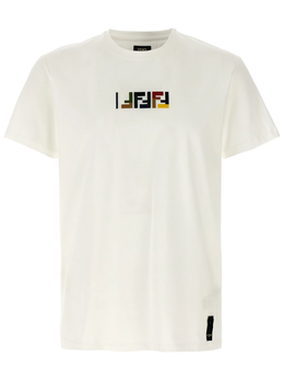 Fendi Triple FF Logo T-Shirt in White