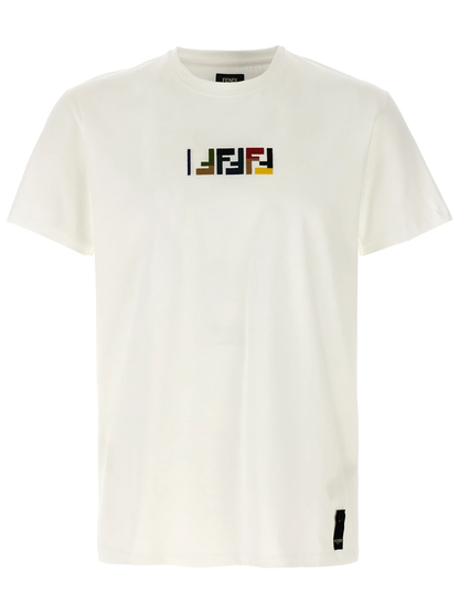 Fendi Triple FF Logo T-Shirt in White
