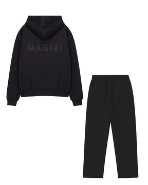 Magiri Core Puff Printed Hoodie & Joggers Tracksuit in Black