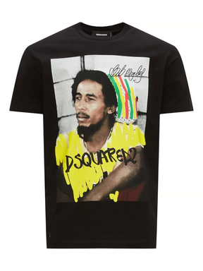 Dsquared2 Cool Fit Bob Marley Logo T-Shirt in Black