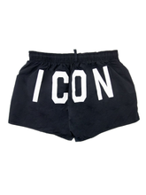 Dsquared2 White Icon Logo Swim Shorts in Black