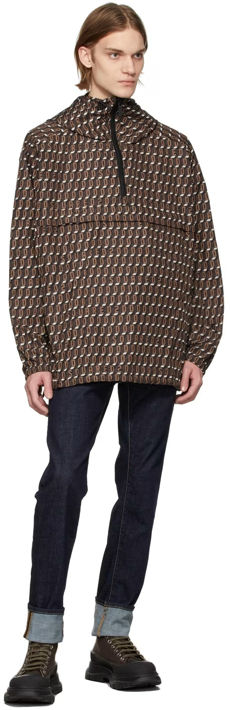 Dsquared2 Black & Brown Monogram Windbreaker