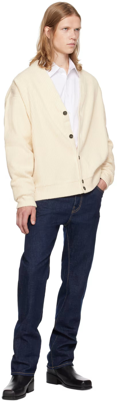 Dsquared2 Off-White Y-Neck Cardigan