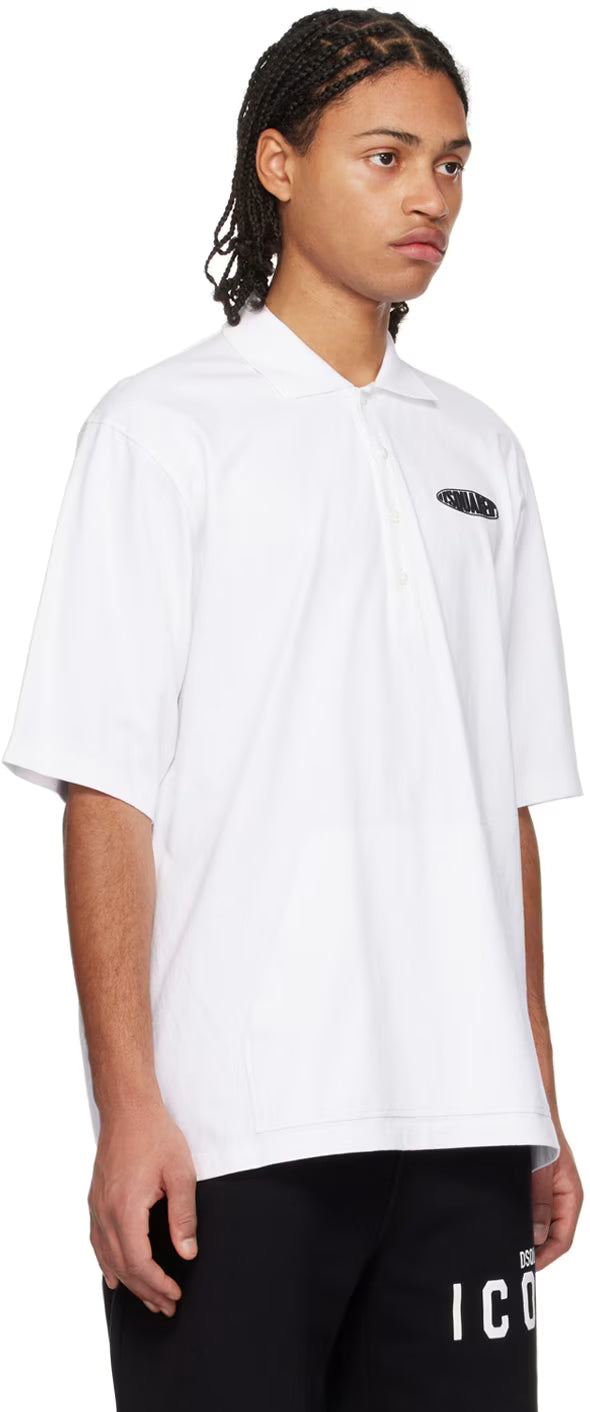 Dsquared2 White Bonded Polo