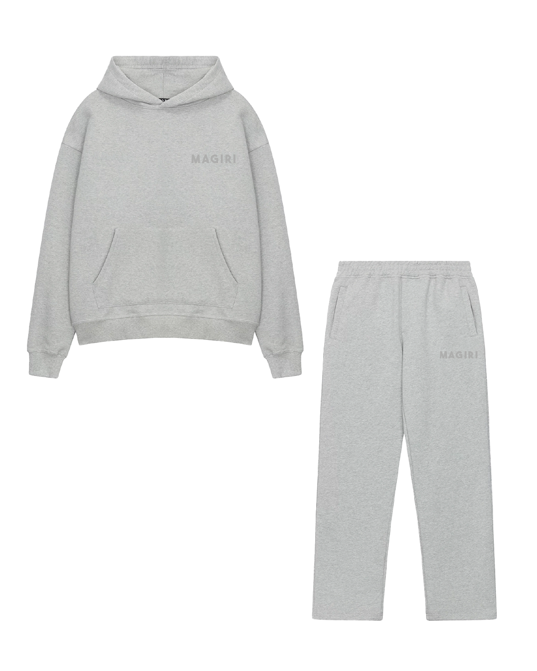Magiri Core Puff Printed Logo Hoodie & Joggers Tracksuit in Grey