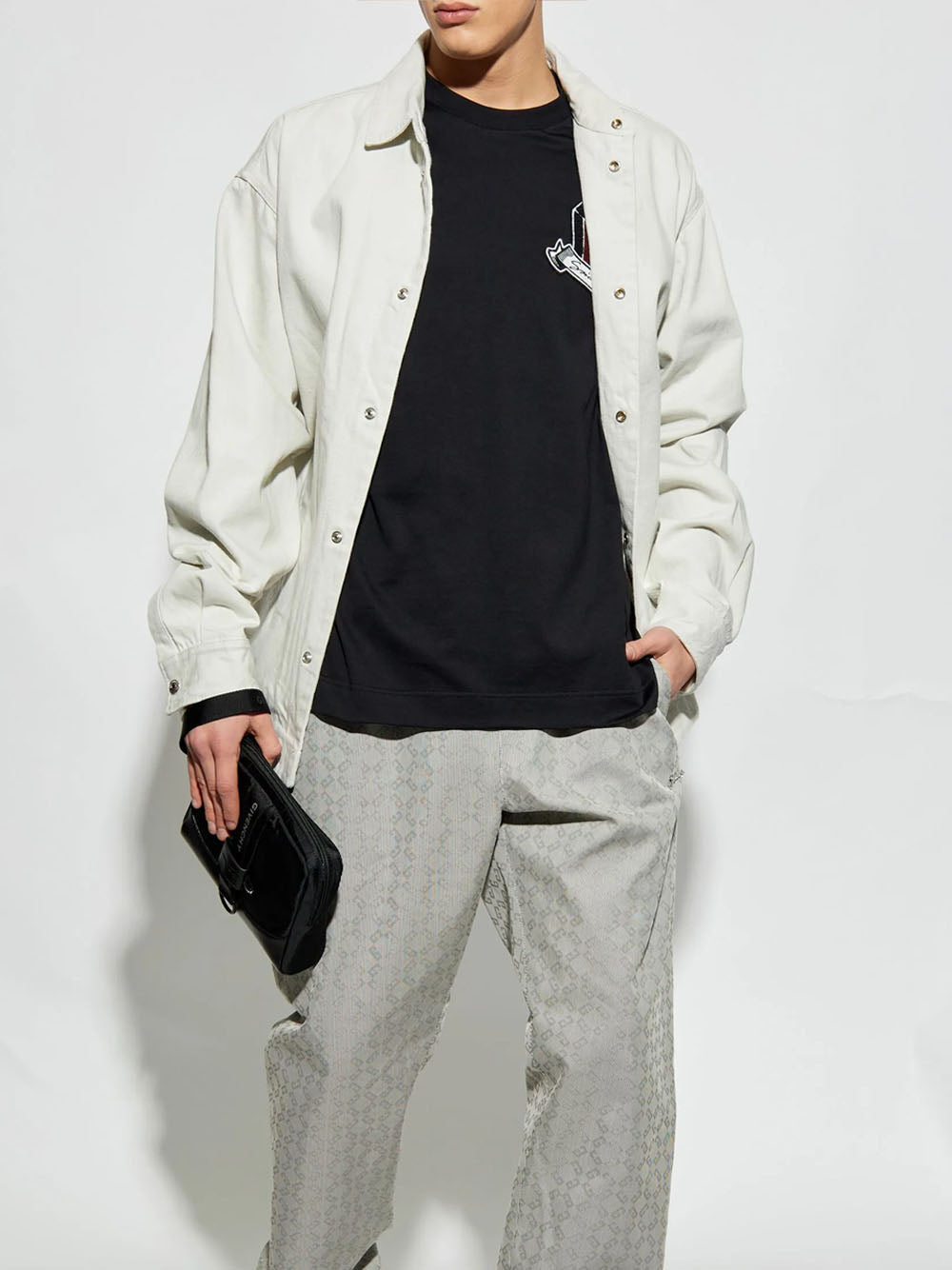 Givenchy Monogram College Embroidered Logo T-Shirt in Black