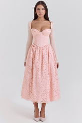Ballerina pink lace corset, skirt and bolero