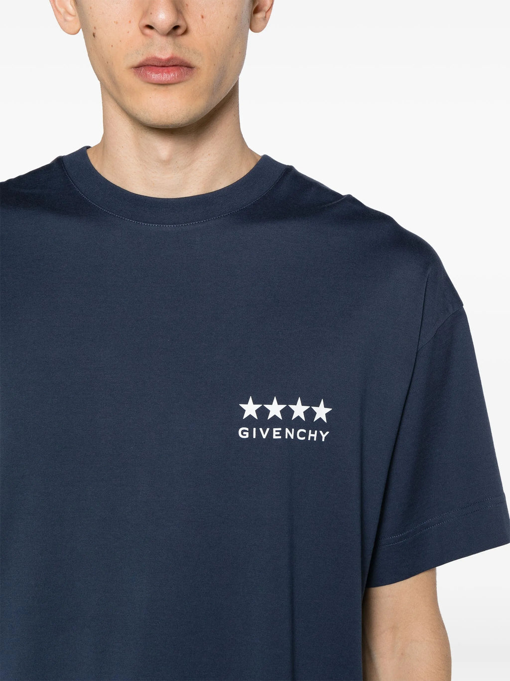 Givenchy 4G Stars Logo T-Shirt in Navy
