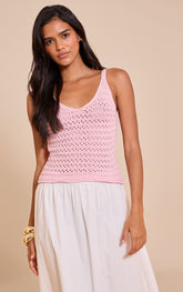 Pink Crochet Cami Top
