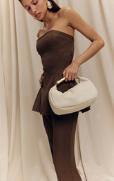 Dark Taupe Bandeau A-line Top