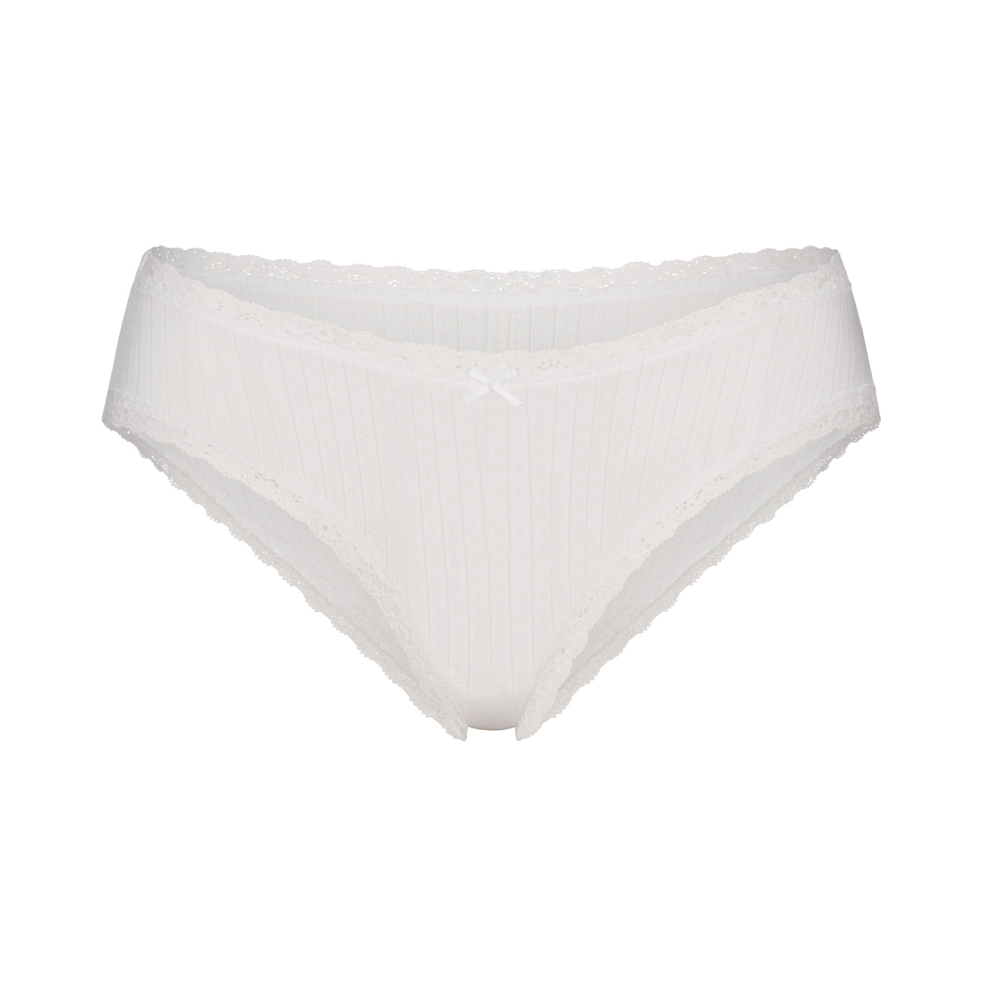 Lightweight Cotton Pointelle Lace Brief