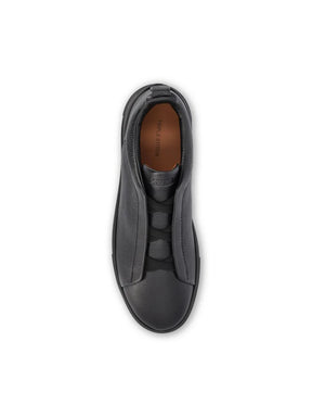 Zegna Men’s Triple Stitch™ Black Deerskin Slip-On Sneakers – Made in Italy | Luxury Everyday Footwear