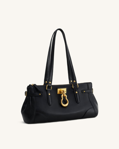 Yvette Elongated Tote Bag - Dark Brown