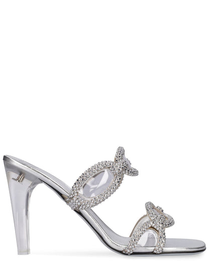 Valentino Garavani Valentino Garavani 100mm Chain 1967 viscose & silk sandals - Size: UK 4 Heels | Shop From The Mirage