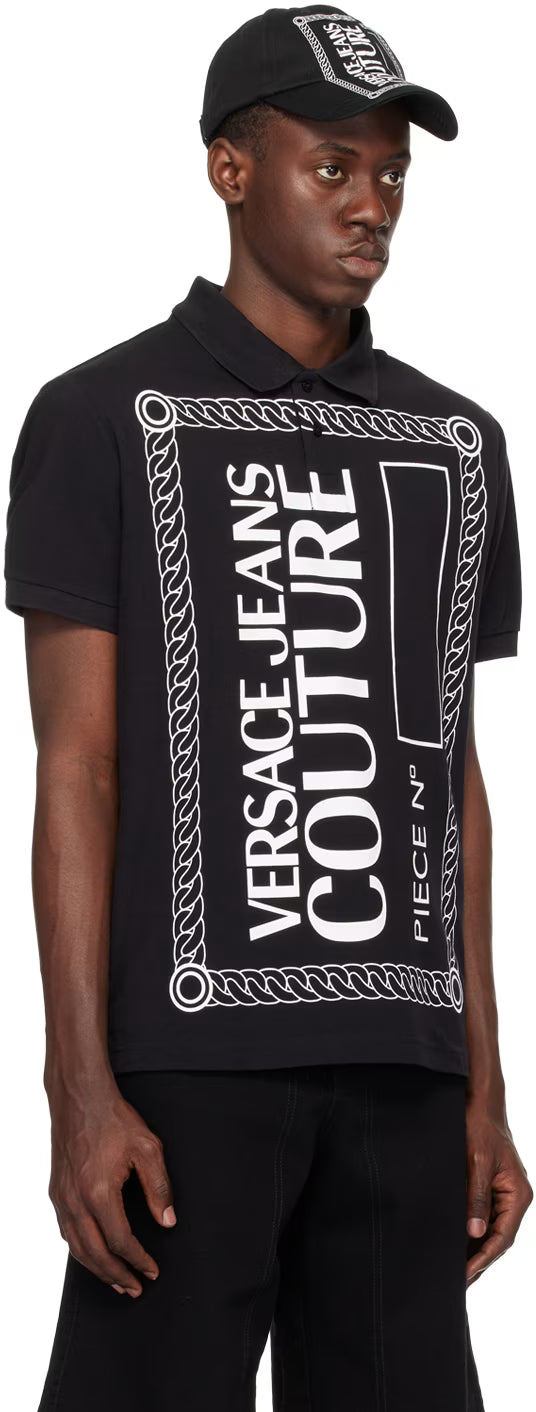 Black Piece Number Polo