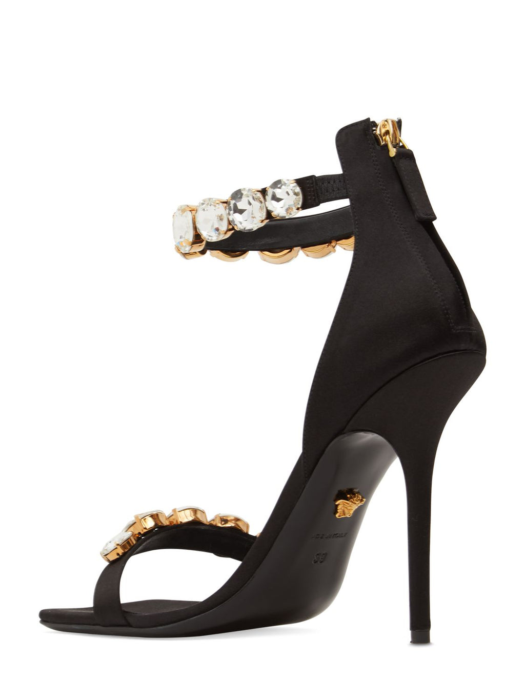 Versace Versace 110mm Embellished satin sandals - Size: UK 3 Heels | Shop From The Mirage