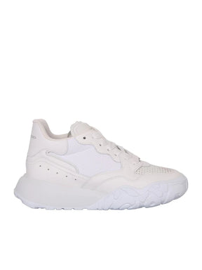 Men’s Perforated Leather High-Top Sneakers – White, Made in Italy