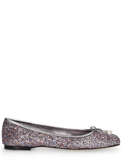 Jimmy Choo Jimmy 10mm Elme glittered ballerina flats - Size: UK 2.5 Flats | Shop From The Mirage