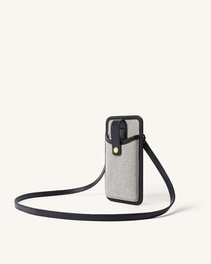 Aylin Canvas Phone Bag - Brown