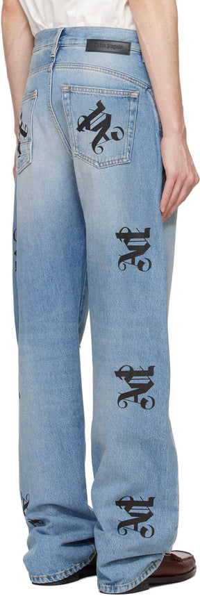 Blue Monogram Series Loose Fit Jeans