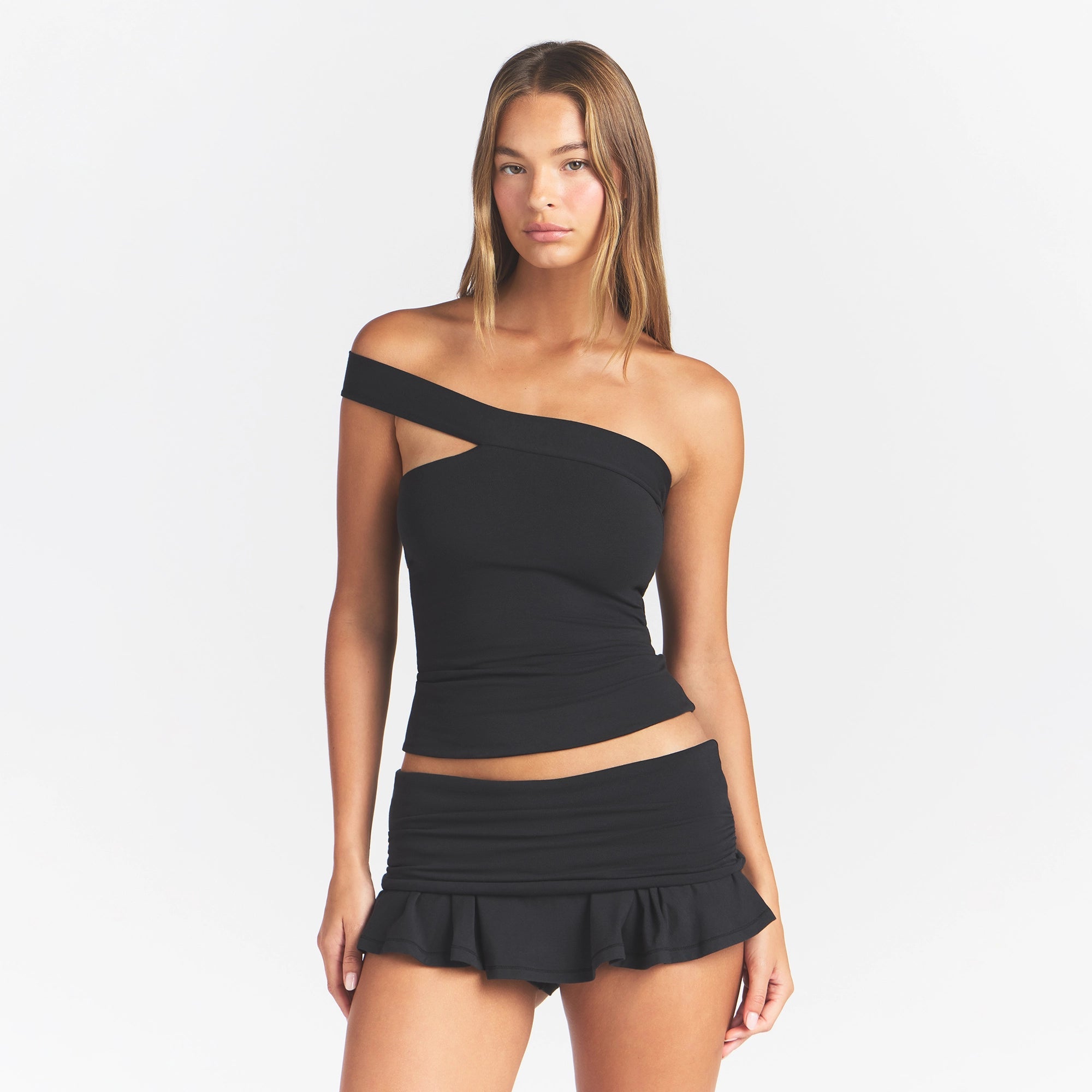 Cotton Jersey Asymmetrical Top