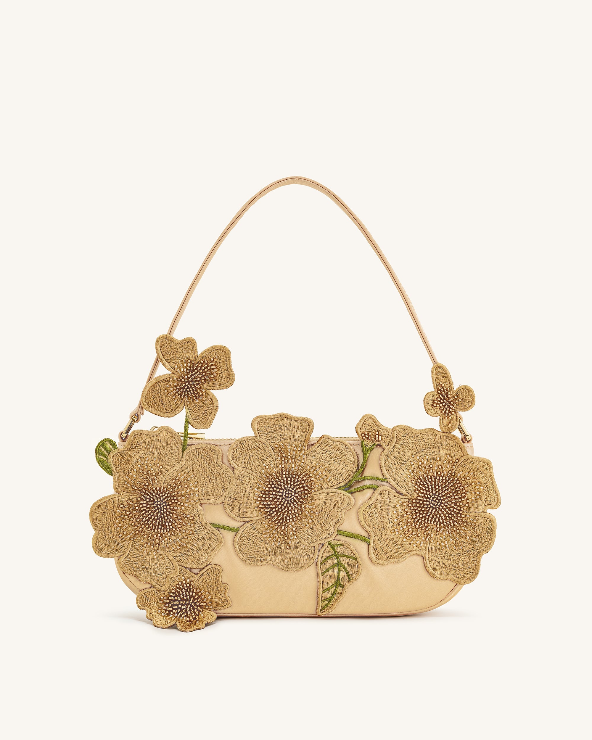 Leona Bead Embellished Shoulder Bag - Light Green