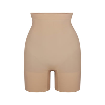 Sheer Seamless High-waisted Mid Thigh Short